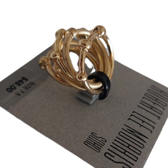 Robert Lee Morris Soho FA18 Ring Gold Stack 7.5 size. - Picture 3 of 4